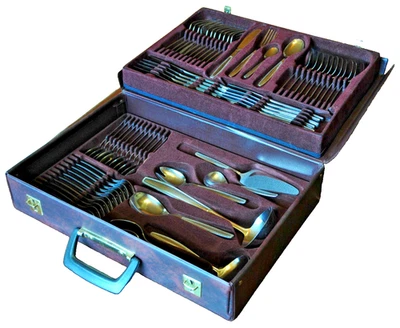 Besteck im Koffer -- 70 Teile für 12 Personen -- Edelstahl rostfrei -- neuwertig - Bild 1 von 2