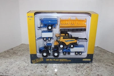 New Holland Harvesting CR9.90 Combine T9.645 Tractor Cart & Truck 7 Pc Set 1/64 - Image 1 of 4