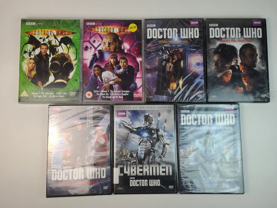Lot Of 7 Doctor Who DVDs Ninth Tenth Twelfth Cybermen BBC *POLISHED, 5/7 SEALED* - Image 1 of 4