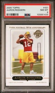 AARON RODGERS 2005 Topps #431 Rookie RC Geern Bay Packers PSA 8 - Picture 1 of 3