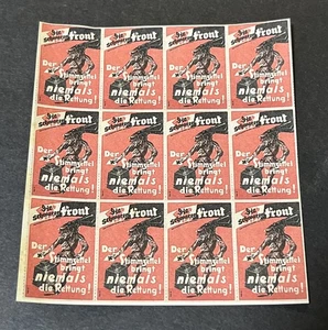 X12 Estampillas de Votación Electorales del Tercer Reich Alemán Hoja Completa MNH SEGUNDA GUERRA MUNDIAL - Imagen 1 de 2