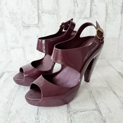 Melissa Mujer 7 Jelly Tacones Zapatos Sandalias Tacones Punta abierta Púrpura Goma Foto 1 de 4