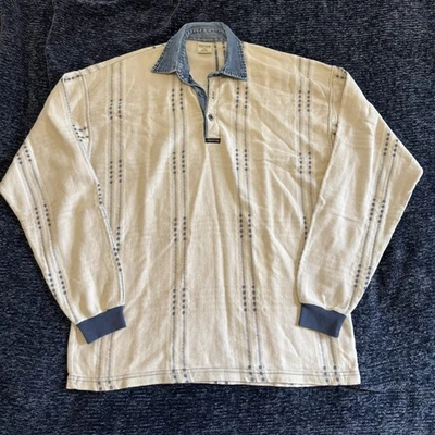 VTG Structure Active Wear Long Sleeve Polo Rugby Shirt Denim SMALL Coastal Light - Image 1 of 4