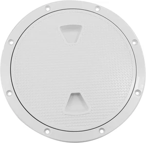 8" Marine weiß runde rutschfeste Inspektionsluke Deckplatte Deckel mit abnehmbarem Fo - Bild 1 von 6