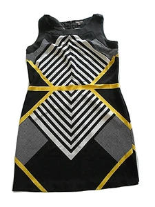 Voir Voir Damen Kleid Größe 12P schwarz/weiß/gelb - Bild 1 von 4