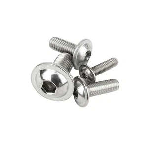 M3 FLANGED BUTTON HEAD SCREWS, DOME HEAD ALLEN SOCKET BOLTS A2 STAINLESS STEEL - Picture 1 of 14