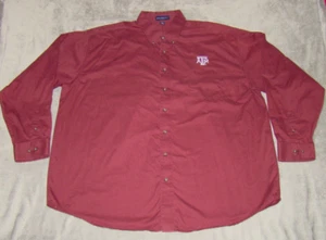 Velocity Texas A&M Aggies Men's Size 3XL Maroon Button Long Sleeve Shirt - Picture 1 of 5