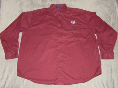 Velocity Texas A&M Aggies Men's Size 3XL Maroon Button Long Sleeve Shirt - Image 1 of 4