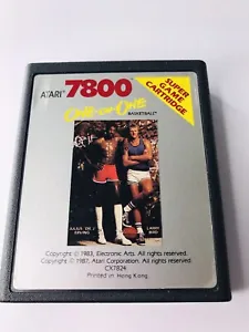 Atari 7800 One-on-One Basketball Larry Bird Julius Erving Electronics Arts 1987 - Picture 1 of 4