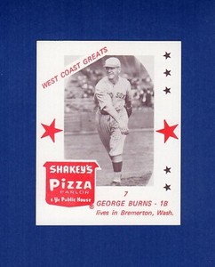 #7 TIOGA GEORGE BURNS, Boston Red Sox ~ 1975 Shakeys Pizza WEST COAST GREATS B