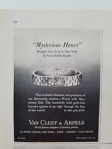 1948 Van Cleef & Arpels watch with mysterious dial 18 karat vintage jewelry ad - Picture 1 of 1