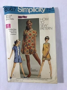 60er Jahre SIMPLICITY 8667 Schnittmuster Mini-Hose Strampler Größe 11 JP - Bild 1 von 3