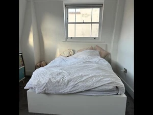 ikea white double bed frame - Picture 1 of 5