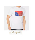 Armani Exchange White Blue Red Logo Design Cotton Crewneck Men's T-Shirt Sz XL 