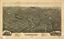 A4 Reprint of American Cities Towns States Map Cambrige Ohio