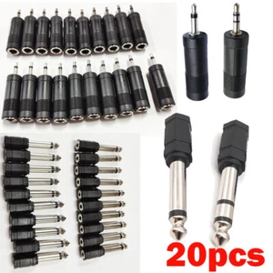 20X 6.35 Male to 3.5 Female Adapter Microphone 3.5mm 6.5mm Jack Audio Converter - Picture 1 of 23