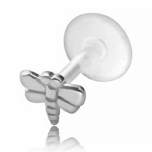 Micro Labret Biosafe Motiv Schmetterling Silber - Bild 1 von 1