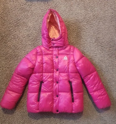 Size 14/16- Youth Reebok Girls Pink Puffer Coat Jacket  - Image 1 of 4