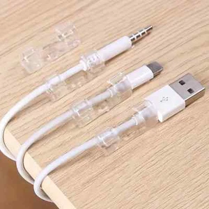 20xClear Self Adhesive Cable Clips Stays Wire Tidy Organiser Holder Wiring Clamp - Picture 1 of 20