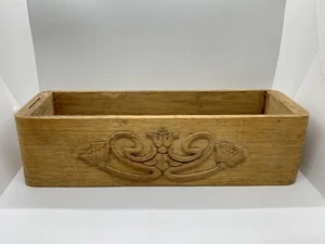 Antiker Jugendstil geschnitzte Holzkiste Blumenmotiv architektonisches Element 14,5" L - Bild 1 von 12