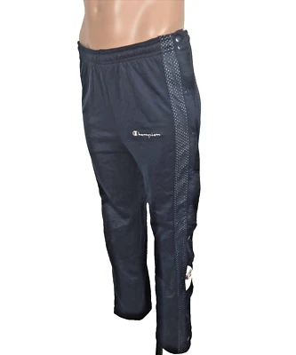Pantalones a Presión Champion Años 90 De Colección Para Hombres S Brillante Satén Malla Breakaway Pista Azul Blanco Foto 1 de 4