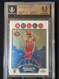 2008-09 Topps Chrome Derrick Rose #181 Rookie RC BGS 9.5 GEM MINT Chicago Bulls - Picture 1 of 2