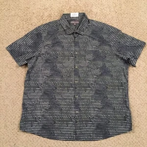 Ike Behar Shirt Mens XL Blue Floral Short Sleeve Button Up - Picture 1 of 10