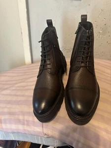 Massimo Dutti Botas de Cuero Chukka Para Hombre Tostadas con Cordones/Crebilla Lateral al Tobillo £139 - Imagen 1 de 8