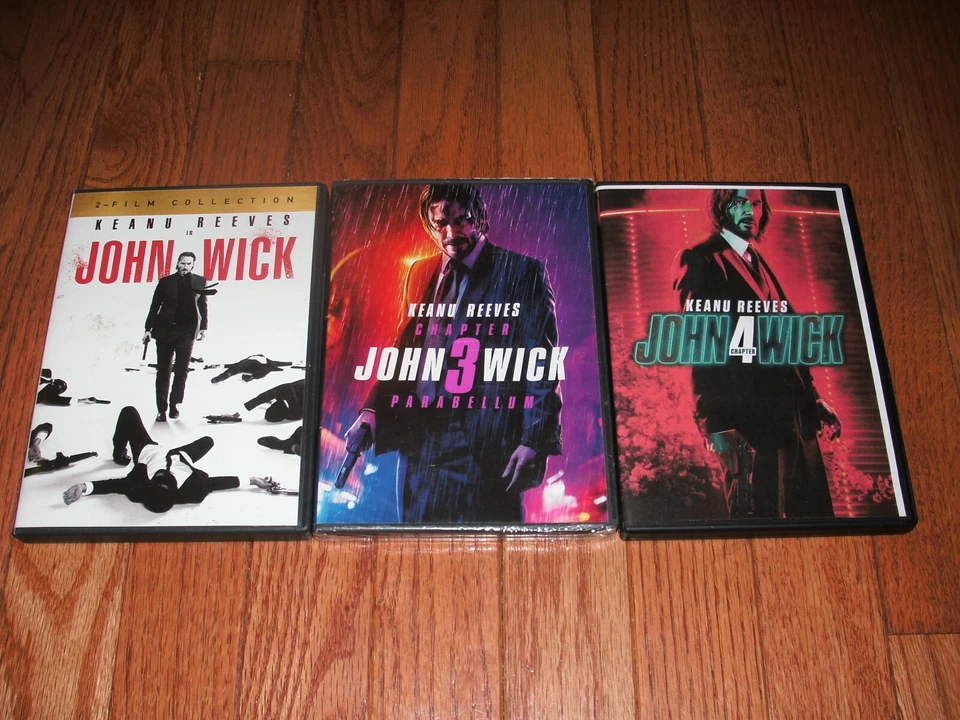 John Wick complete set on DVD. Chapters 1,2,3, 4. Keanu Reeves - Image 1 of 1
