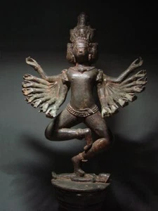 SÜDOSTASIEN BRONZE MEHRARMIGE TANTRISCHE FIGUR VON HEVAJRA. KHMER "BAYON" STIL. - Bild 1 von 12