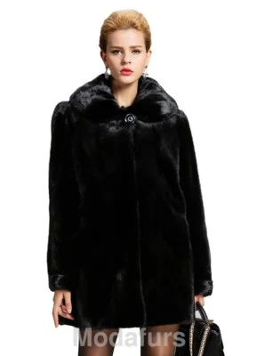 Women's Sz 10/12  M/L Showroom New Dark Ranch  Mink Fur Coat Jacket - Image 1 of 3