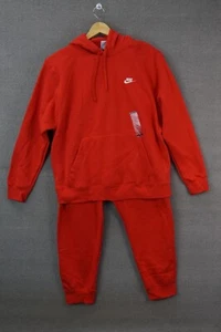 Nike Sweatsuit Pullover Hoodie and Taper Leg Pants Men's Red Size XL NWT - Picture 1 of 15