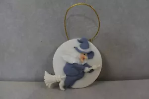 Halloween Ceramic Tree Ornament Witch on her Broom ready to Paint - Picture 1 of 2