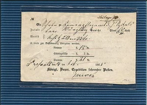 Bavaria/Grefrath 14 Oct. 1865 Handwritten on post note - Picture 1 of 2