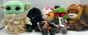 5PC Star Wars Plush Set ~ Darth Vader Wickett The Child Boba Fett Luke Skywalker - Picture 1 of 4