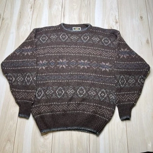 Vintage Joseph Abboud Wool Made in Scotland Knit Sweater Fair Isle Mens Large - Picture 1 of 13