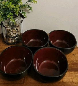 Gibson Square Soho Lounge Red Set/4 Square Cereal Soup Bowls 6⅛"x3" EUC - Picture 1 of 6