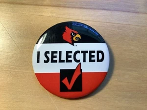 Louisville Cardinal Pin Back Button I SELECTED - Picture 1 of 4