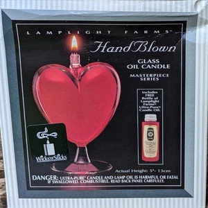 Lampadario vintage fattorie soffiato a mano forma di cuore vetro candela olio capolavoro seri - Foto 1 di 12