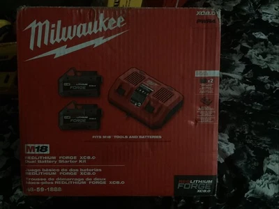 NEW Milwaukee M18 48-59-1888 Forge Kit 8AH Batteries Dual Rapid Charger 8 AH  - Image 1 of 2