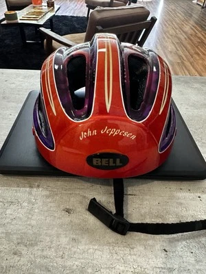 Bell V-1 Pro John Jeppesen Multicolor Cycling Racing Helmet 1989 Vintage M/L - Изображение 1 из 4