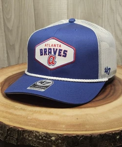 Atlanta Braves 47 Brand Golfer Rope SnapBack Adjustable Hat Cap MLB Retro Logo  - Picture 1 of 14