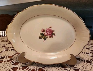 Plato ovalado Rosale de Siracusa China.  Forma federal. - Imagen 1 de 8