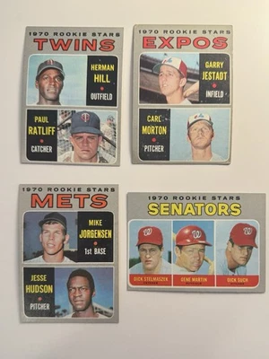 1970 Topps - 1970 Rookie Stars Twins 267 Expos 109 Mets 348 Senators 599 4 Cards - Image 1 of 2
