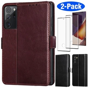 Custodia portafoglio in pelle ultra 5G per Samsung Galaxy Note20/20 con vetro temperato - Foto 1 di 27