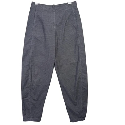 OSKA Womens Trousers US 6 Gray Barrel Plaid High Waisted Pants Lagenlook Balloon - Image 1 of 4