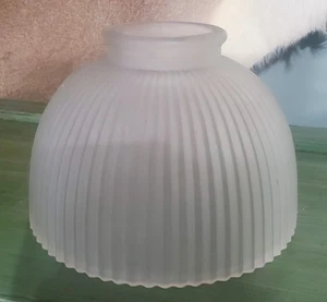 Lámpara de vidrio esmerilado blanco acanalado pantalla de luz 3" - Imagen 1 de 8