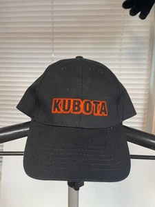 Vintage Kubota Tractor Hat Cap K-Products Black Orange Sterling Farm Equipment - Picture 1 of 3