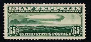 UNITED STATES (US) C13 VF NH NATURAL GUM BEND 65c ZEPPELIN - Picture 1 of 2
