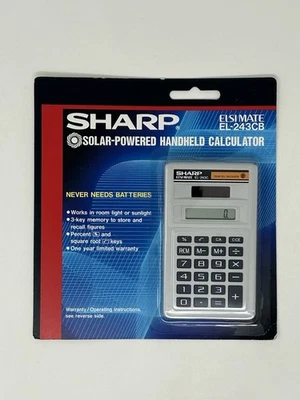 Sharp Solar Powered Elsi Mate EL-243CB Handheld Calculator NEW - Image 1 of 2